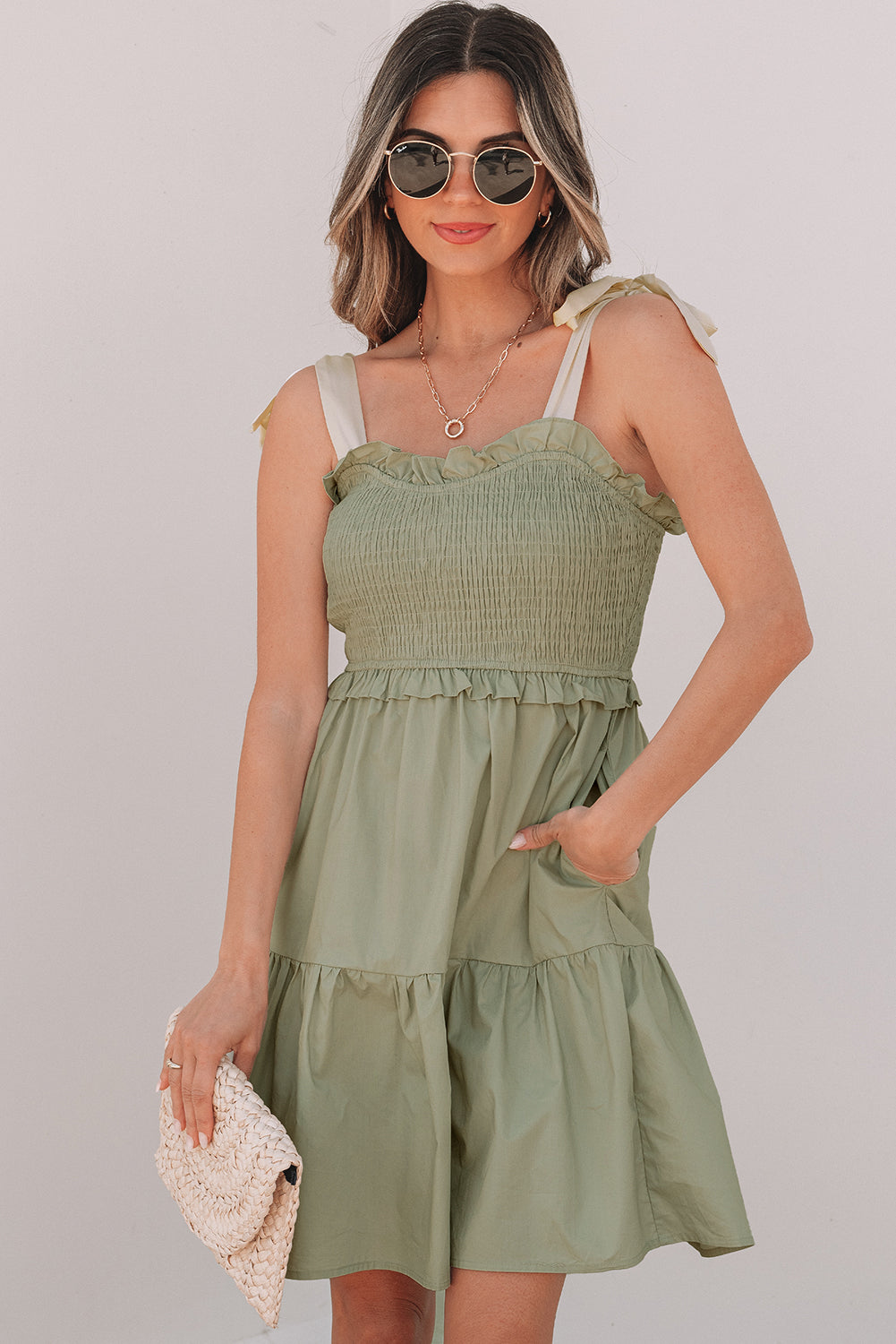 Laurel Green - Mini -Robe con volantes *