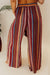 Pantalon large à jambes larges à imprimé ethnique style bohème rouge