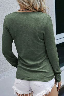 High Henley Green Mist con mangas largas y presione el botón