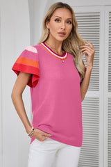 Tricotted T-shirt with floating sleeves *