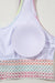 Maillot de bain bikini à rayures arc-en-ciel 2 pièces à bordure creuse à chevrons rose