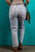 Jeans azules flotados con ácido hermoso