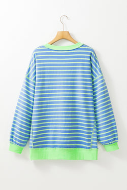 High-lower tunic-tunic sweatshirt with contrasting stripes *