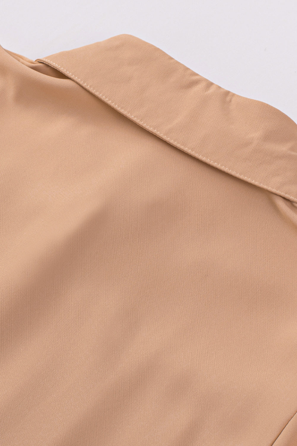 Khaki Solid abbottonatura Shirt a maniche lunghe sciolte