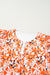 Mid-length orange dress with floral print, large size *