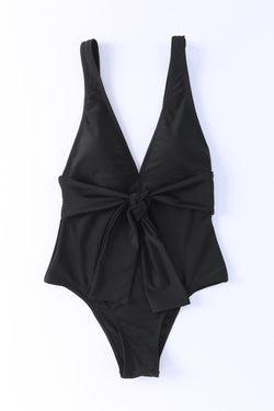 Maillot de bain une pièce noir à décolleté en V *