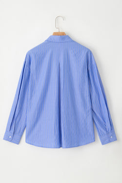 Blue striped relaxed striped shirt