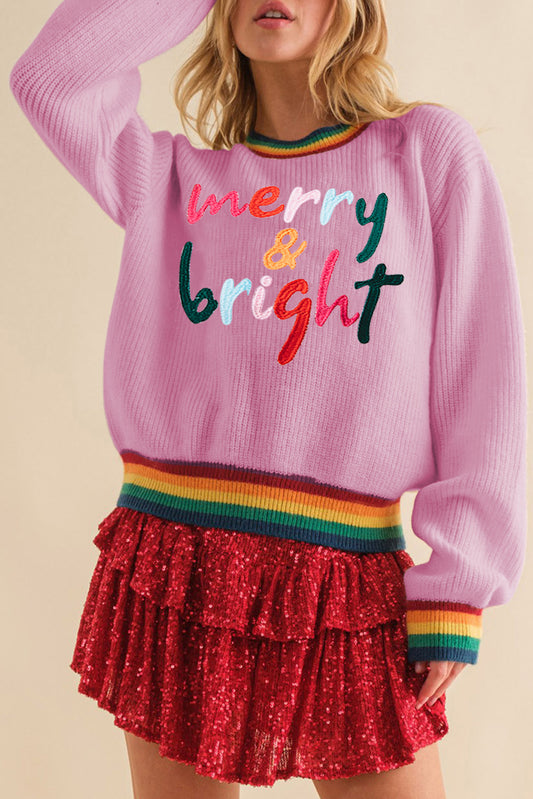 Bonbon Merry & Bright Colorful Stripes Sweater