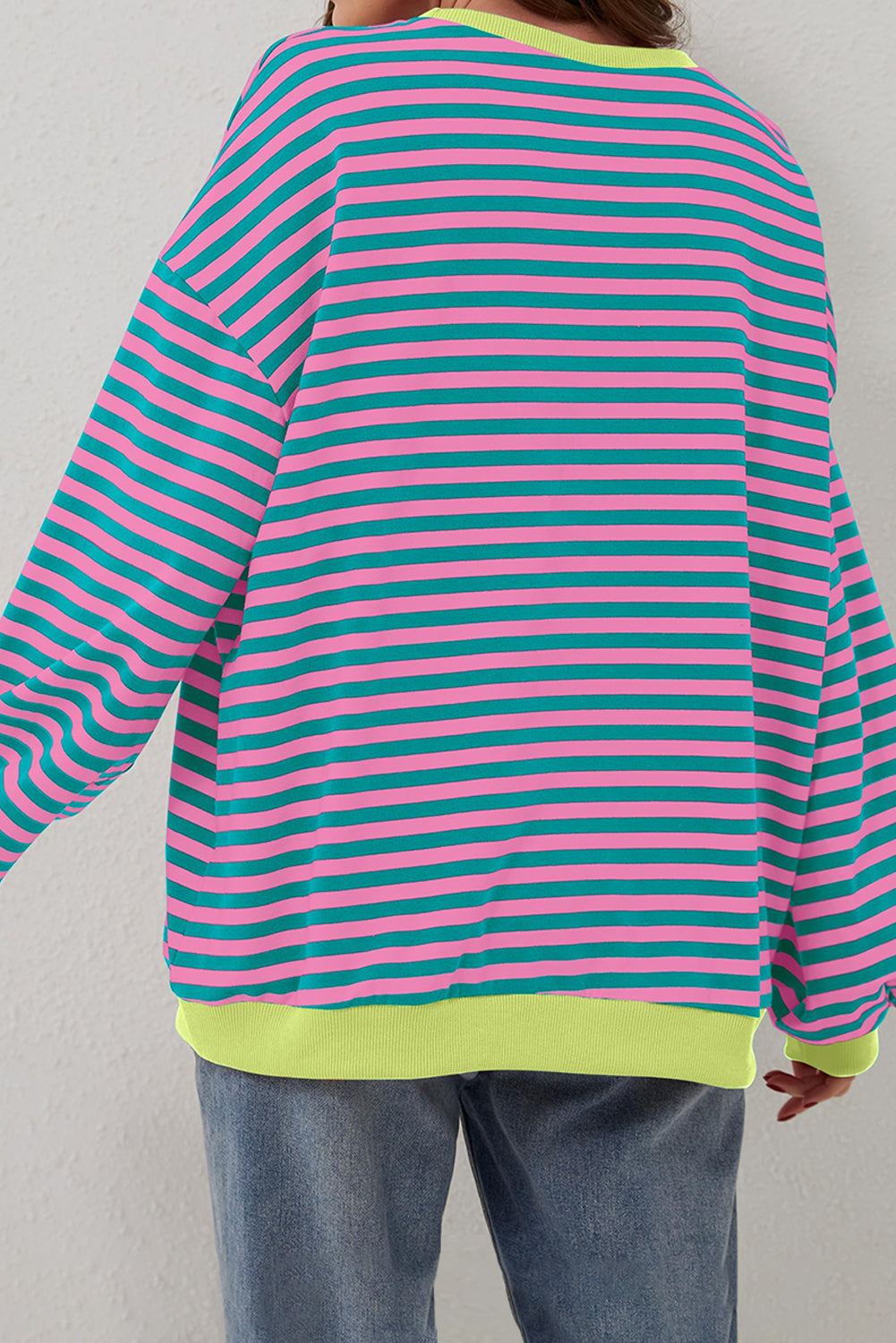 Swever de portería de gran control de rayas verdes sudadera