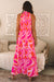 Long -colored sleeveless dress *