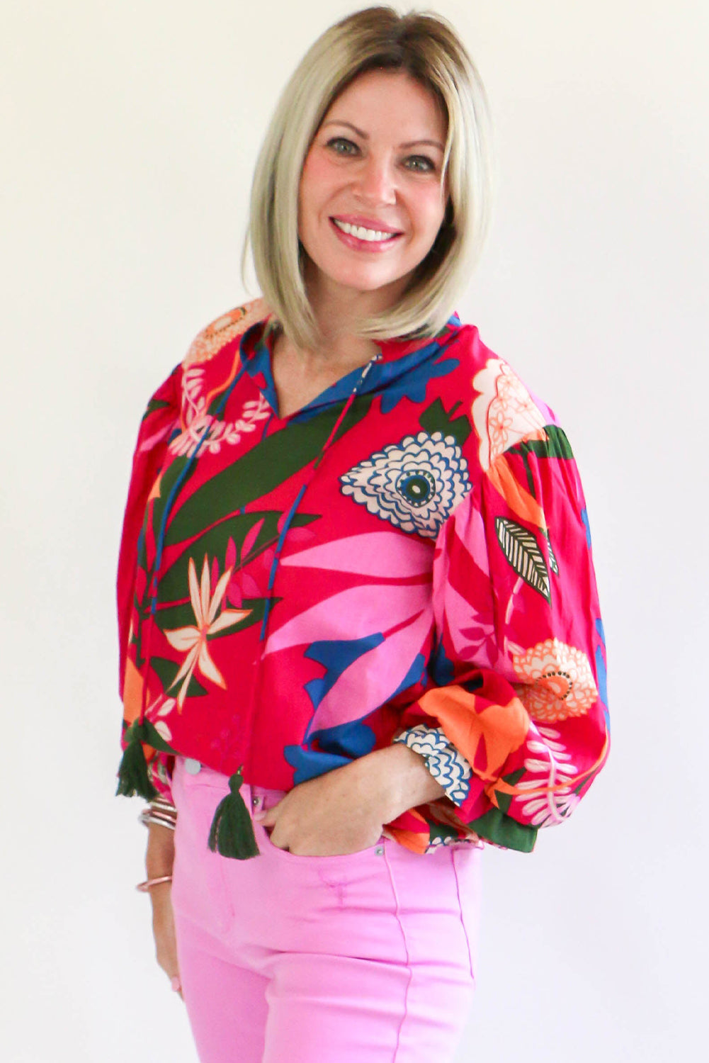 Chemisier à volants et manches bouffantes *-A WOMAN WE LOVE