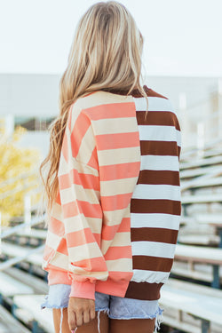 Brown stripe and color blocks *