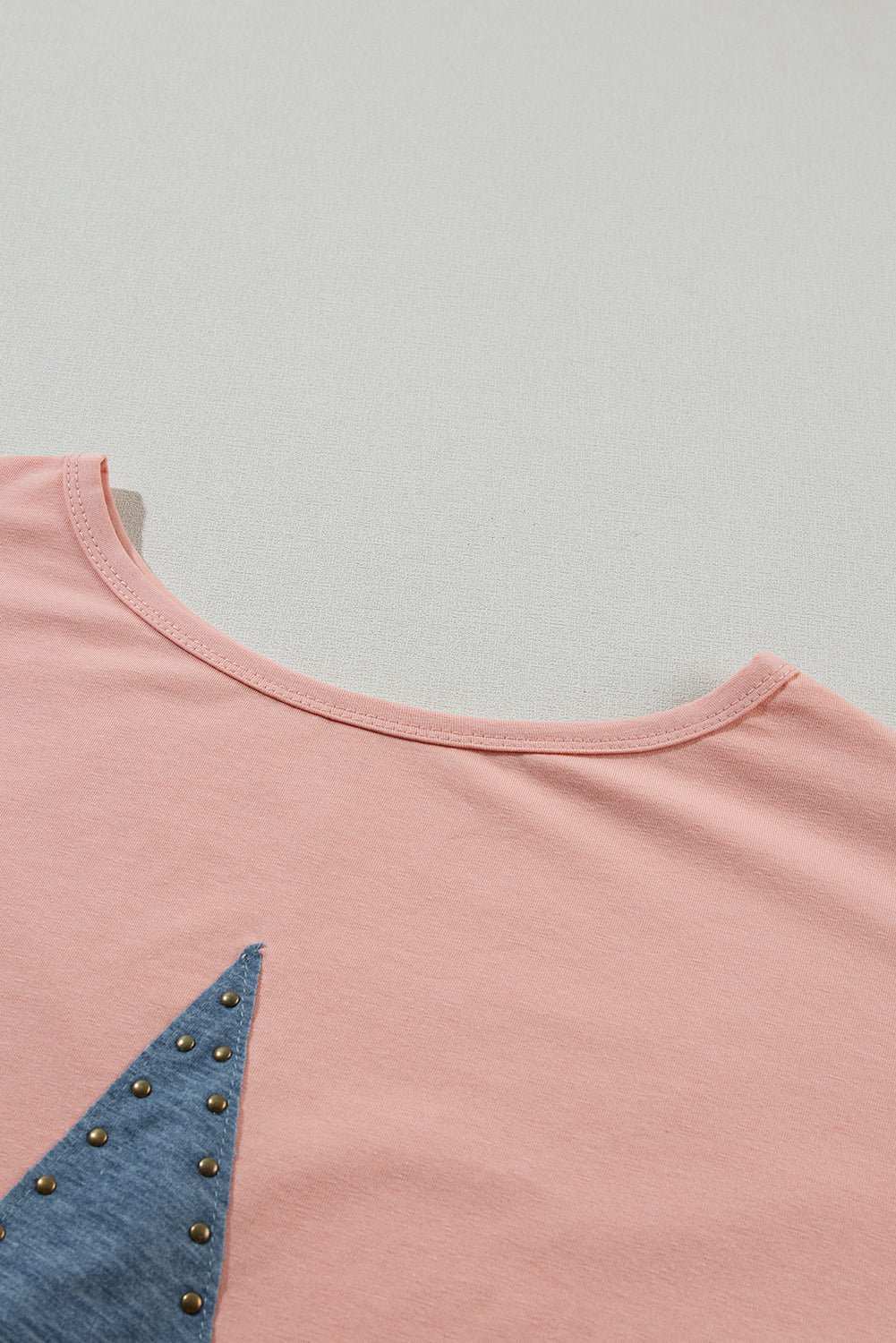 Apricot Pink Mineral Wash Star Patch Graphic High Low Tee