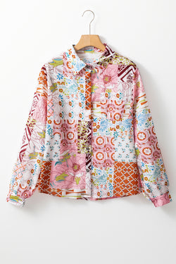 Rose abstract colored buttoned shirt