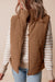 Coffee corduroy zipped stand-up collar down vest