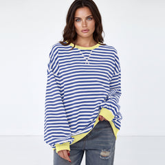 Sudaderas de rayas azules demasiado dimensionadas *