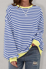 Sudaderas de rayas azules demasiado dimensionadas *