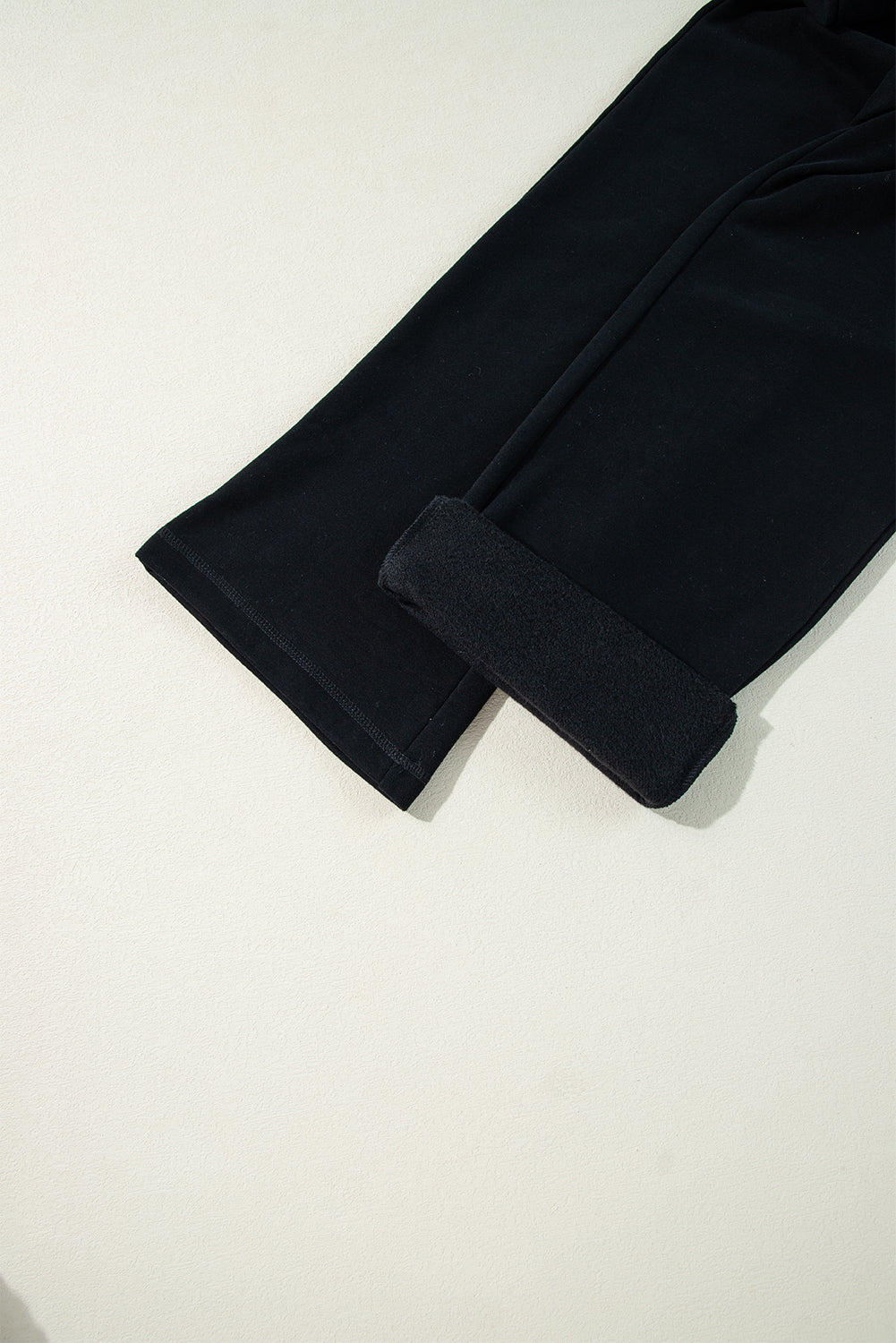 Couleur unie noir enlece à cordon bordure de traque pantalon occasionnel