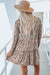 Long sleeve dress with ruffles and leopard animal print