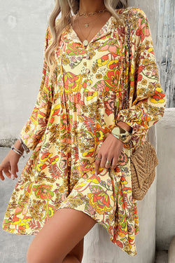 Yellow-yellow cream with floral print *