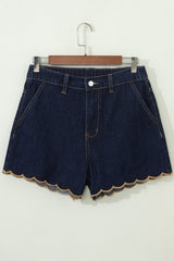 Short en jean décontracté bleu marine