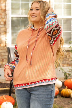 Sudadera con capucha aztec khaki en gran relevo