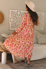 Robe longue orange à imprimé géométrique abstrait western