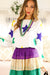 White Mardi Gras Star Print Long Sleeve Top