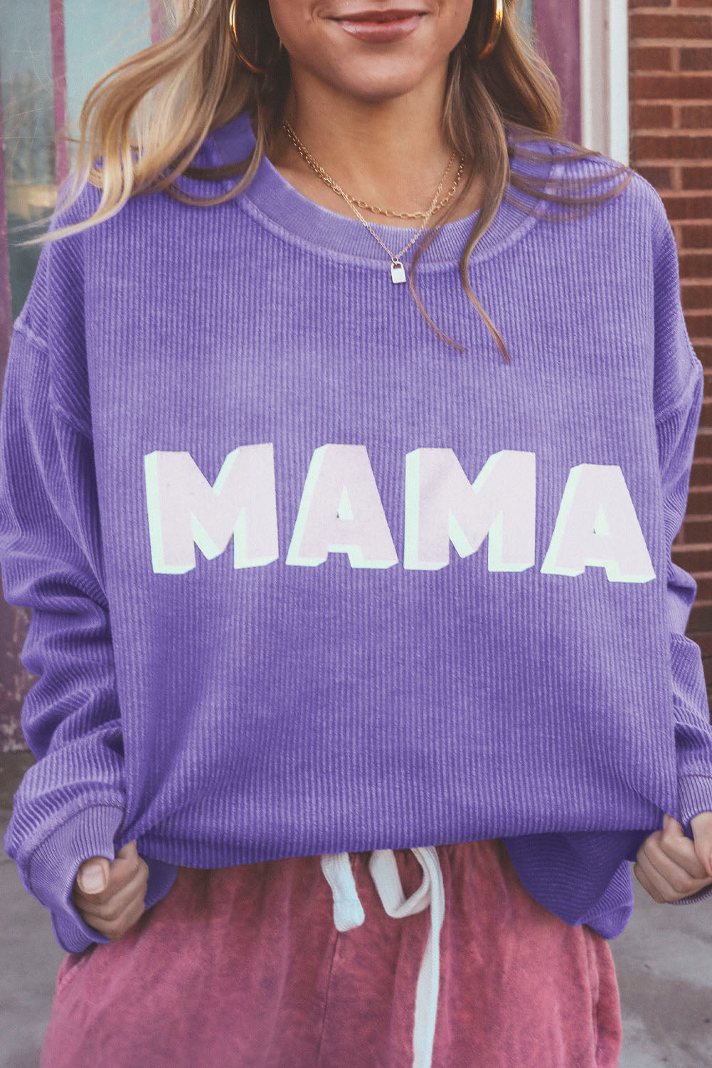 Purple Mama Reste Equipaggio Pullover Neck Pullover