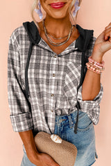 Bout buttoned hooded jacket *