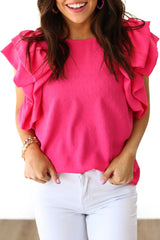 Blouse à pois suisses à  rose rouge-A WOMAN WE LOVE
