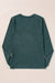 Solid Color Mist Green V-Neck Long Sleeve Top