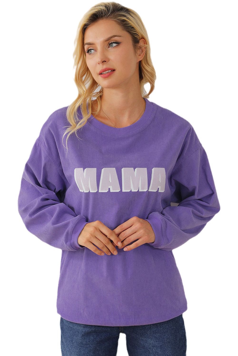 Purple Mama Reste Equipaggio Pullover Neck Pullover