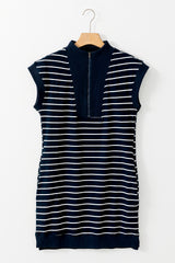 Mini-robe bleu marine à col zippé *