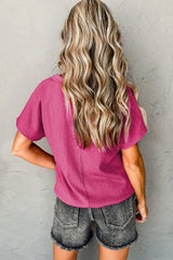 Various pink crumpled t-shirt with wide sleeves *