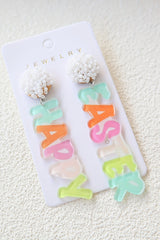 Boucles d'oreilles pendantes JOYEUSES PÂQUES colorées roses-A WOMAN WE LOVE