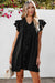 Vestido recto negro con volantes *