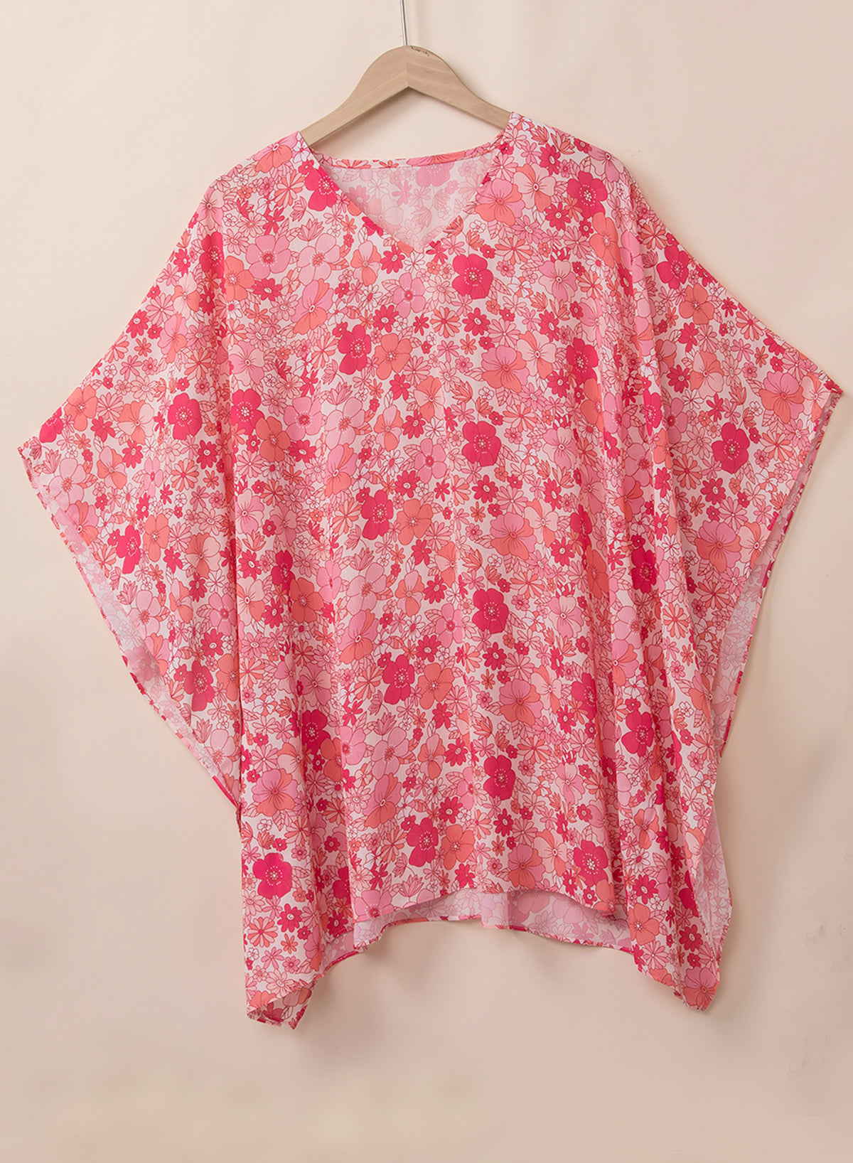 Chemisier de style kimono floral Boho Pink Boho