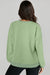 Solid Smoke Green Crew Neck Sweatshirt with High Low Hem