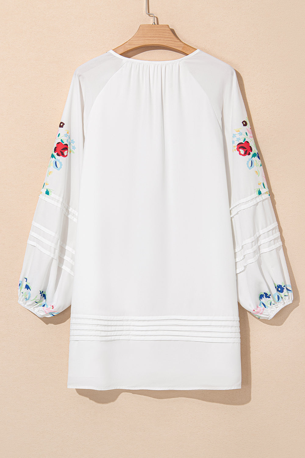 Mini-Robe with floral print and pompom style bohemian *