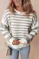 Gray sweater with stripes and drooping shoulders *