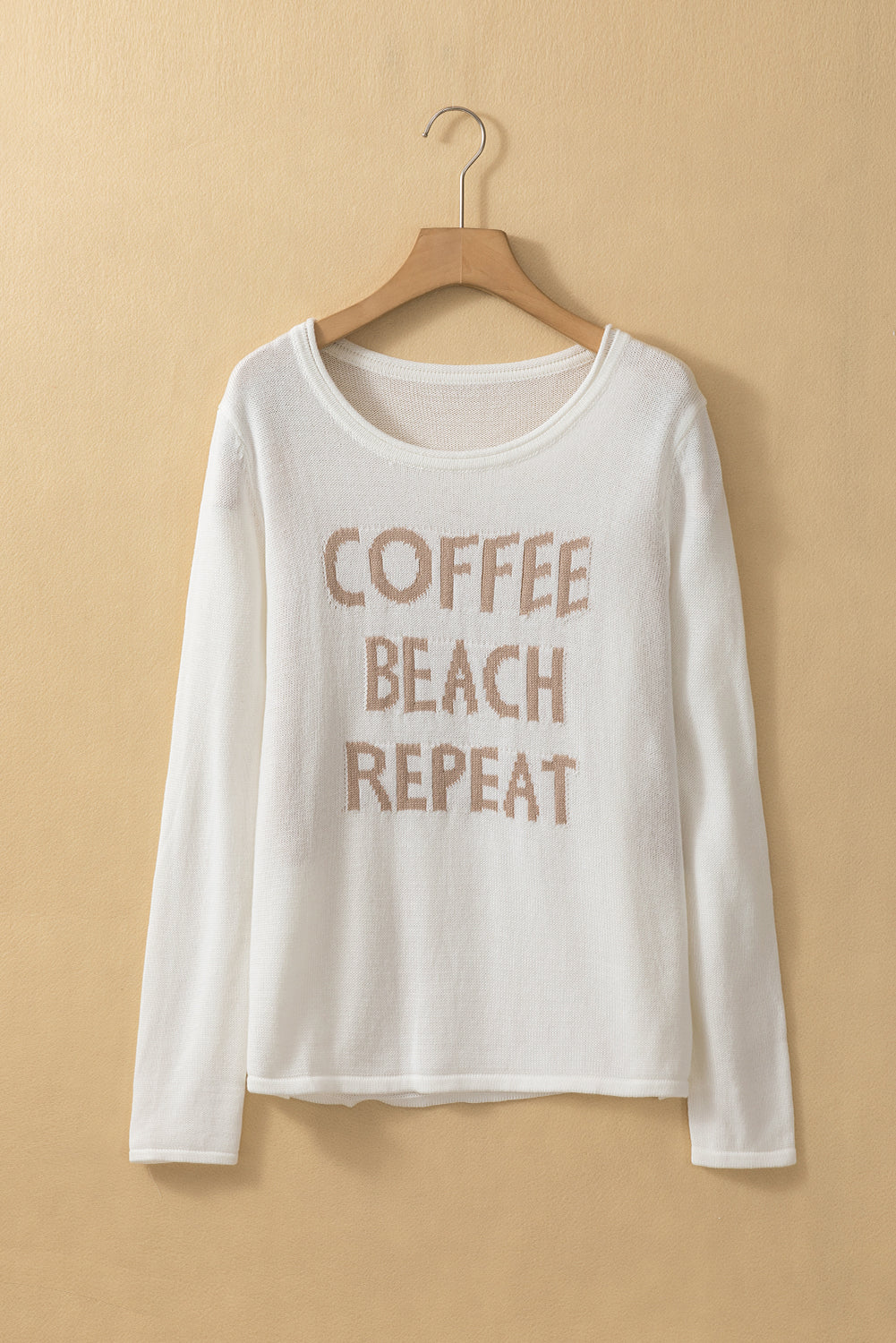 Pull graphique COFFEE BEACH REPEAT blanc