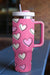 Thermos cup Printed Red Rose Heart Valentine's Day with 40oz handle