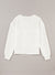 White long sleeve drop shoulder top with wavy texture