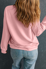 Sudadera clásica rosa unida con cuello redondo