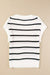 White striped sweater, round neck *