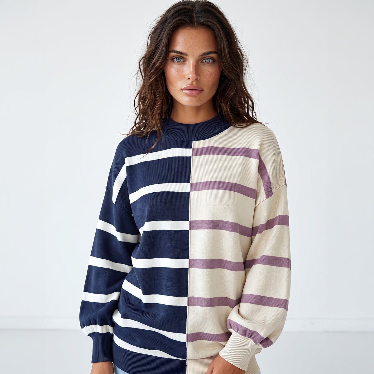 Striped over-dimensional sweatshirt *
