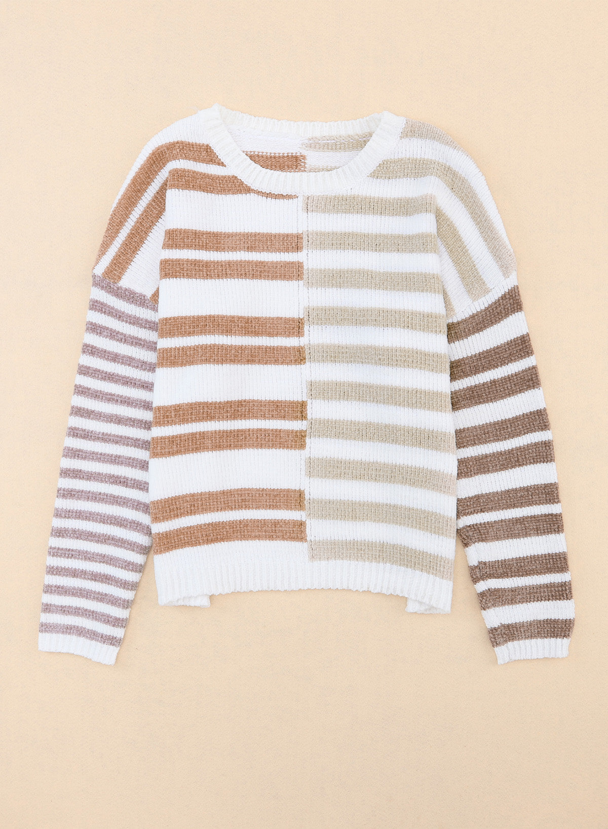 Pull ample à rayures bloquées et épaules tombantes