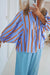 Bully -shaped sluggish sleeve buttoned shirt with sky blue stripes