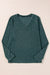 Solid Color Mist Green V-Neck Long Sleeve Top